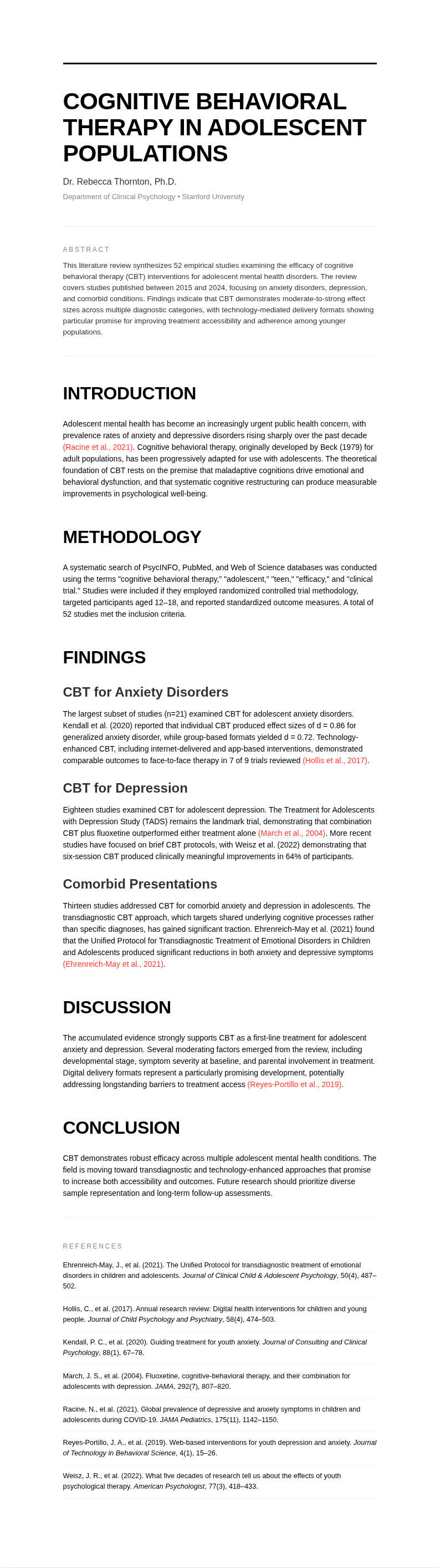 Modern Minimal Literature Review
